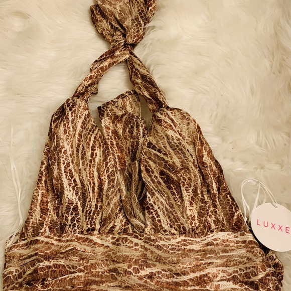 24 hour sale! DRAPED HALTER HIGH SLIT MAXI SKIRT SET luxury summer dress - Picture 5 of 8